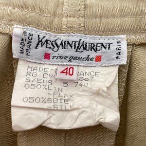 VINTAGE YVES ST. LAURENT SILK/LINEN PANTS - SZ 40